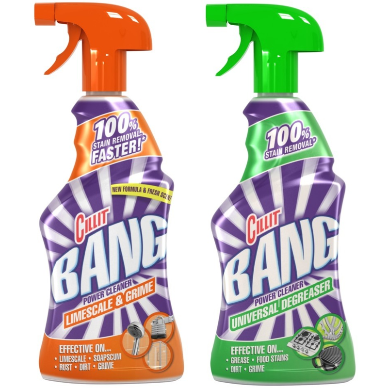 Pachet Cillit Bang Solutie de curatat baia + Solutie de curatat bucataria, 2x750ml