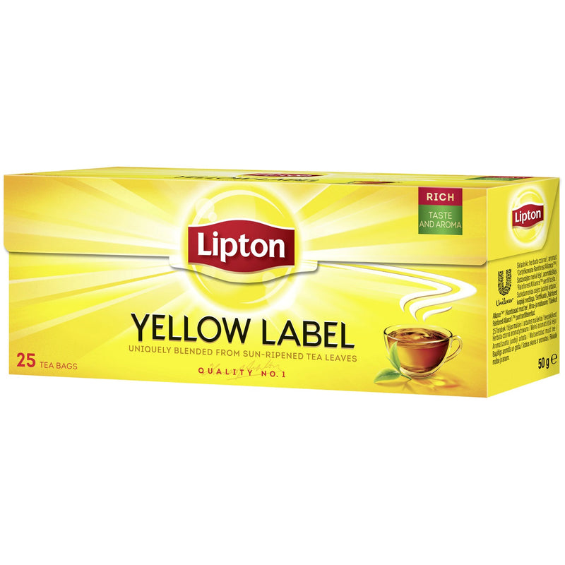 Lipton Yellow Label Ceai negru, 25 pliculete, 50g