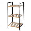 Bathroom storage shelf with 3 shelves, bamboo/metal, 38x32.5x70 cm