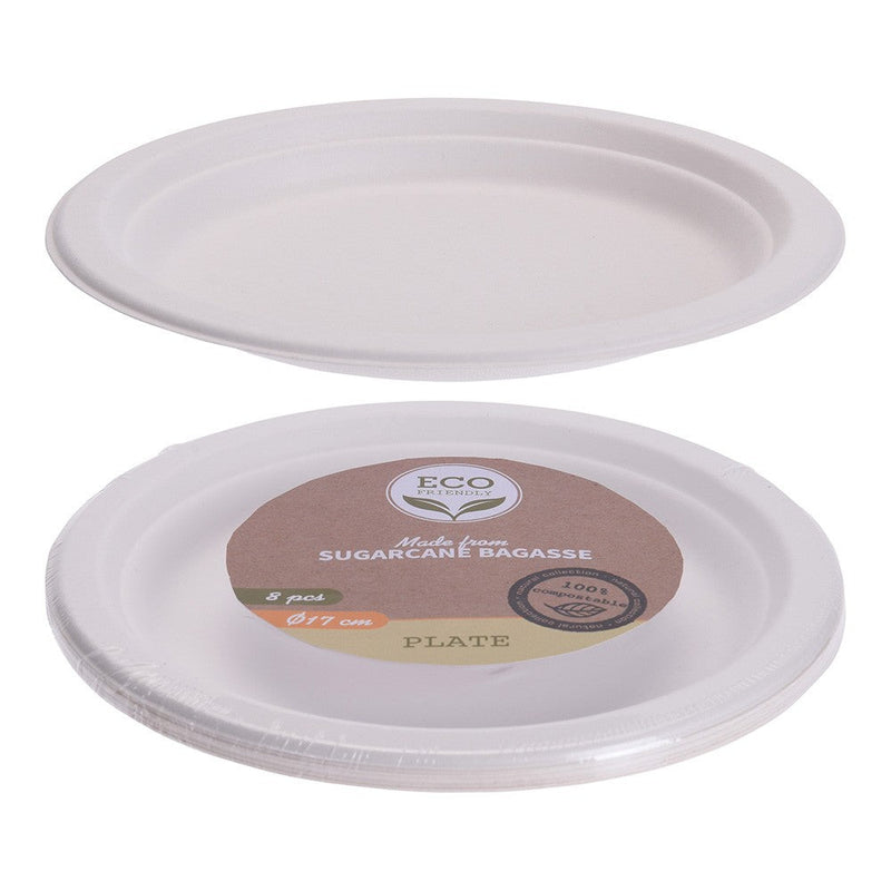 Set farfurii biodegradabile, 8 bucati, 17cm