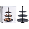 Excelent Houseware Etajera pentru prajituri cu 3 niveluri, 36.5 cm, negru mat