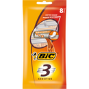 Rasoio da uomo BIC 3 Sensitive, 3 lame, confezione standard, 8 pezzi