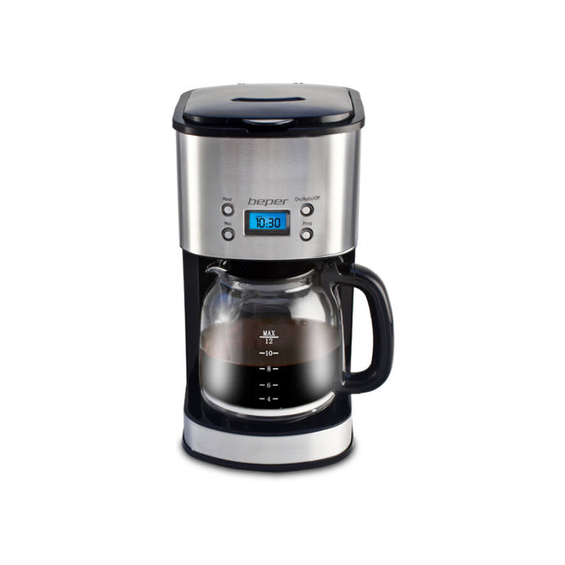 Beper Cafetiera electrica 90.520, otel inoxidabil, 1000W, 1.5L