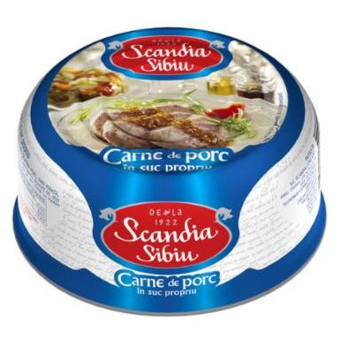 Scandia Sibiu conserva cu carne de porc in suc propriu 300g