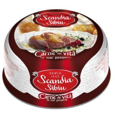 Scandia Sibiu conserva cu carne de vita in suc propriu 300g