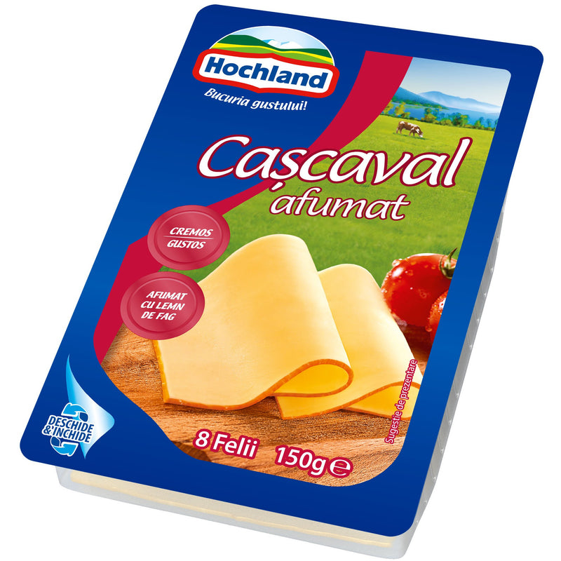 Hochland cascaval afumat felii 150g