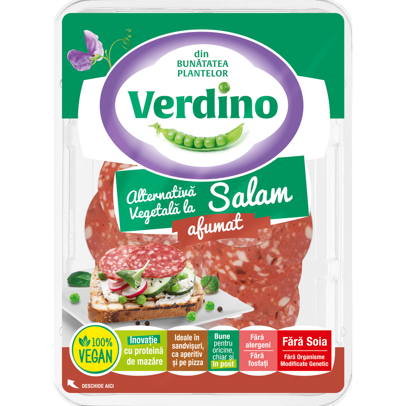 Verdino salam vegetal afumat felii 80g