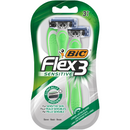 BIC Flex3 Sensitive Herrenrasierer, 3 Klingen, Standardpaket, 3 Stück
