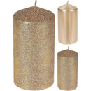 Decorative candle with glitter 14cm