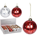 Glob de Craciun din sticla cu decor tip curgator, dimensiune: 8 cm