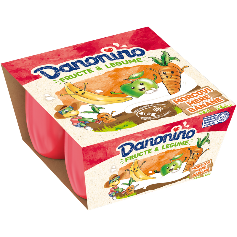 Danonino branzica cu piure de morcov/banane/mar 4x50g