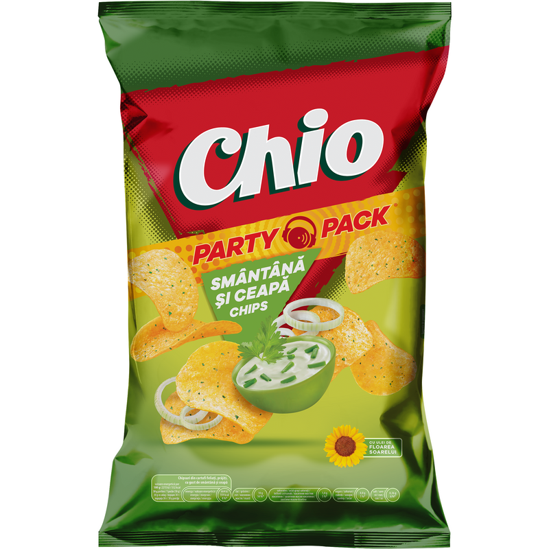Chio Chips Party pack chipsuri cu aroma de smantana si ceapa 200g