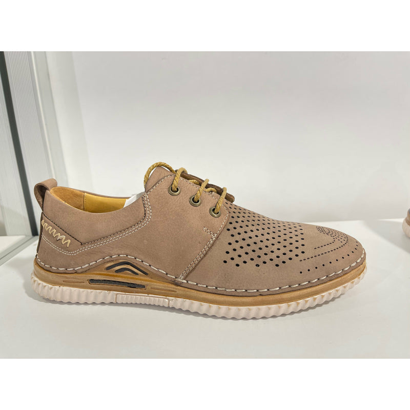 Pantofi barbati B41-96BEJ Nubuk Delikli