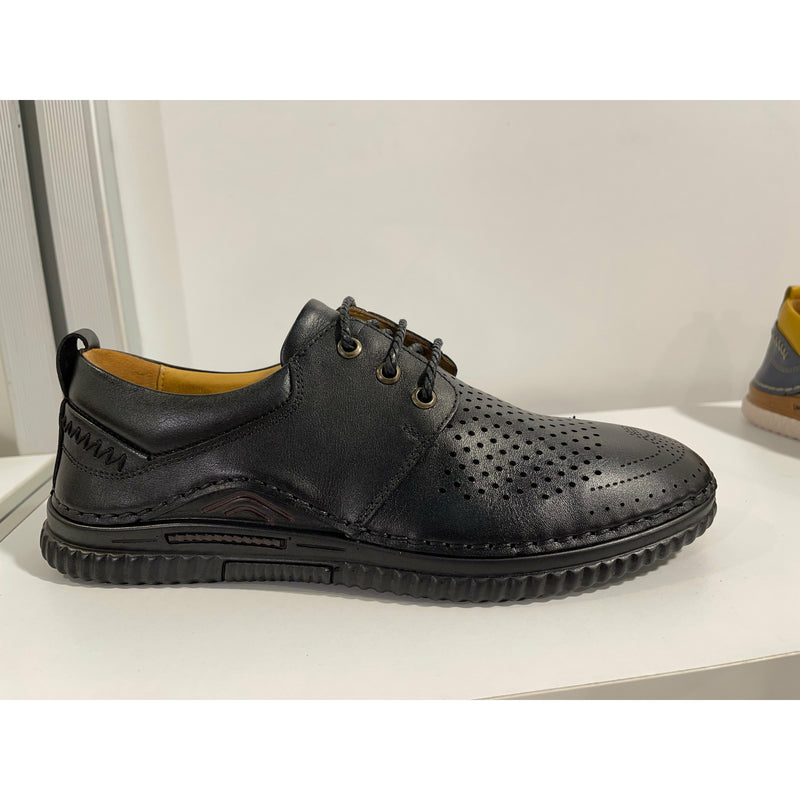Pantofi barbati B41-96SIYAH Box Delikli