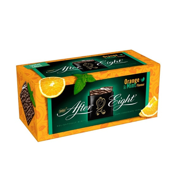 After Eight Praline subtiri de ciocolata cu menta si portocale 200g