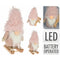 Gnome figurine with LED, pink, 21 cm