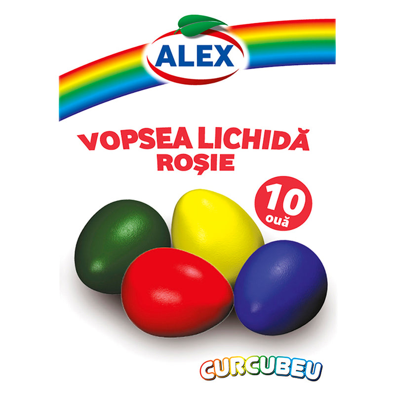 Alex Vopsea lichida rosie pentru 10 oua, 5 ml