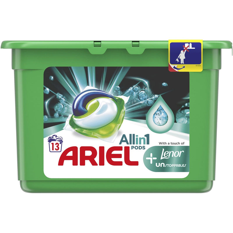 Ariel Detergent capsule All in One Pods Plus Unstoppable, 13 spalari
