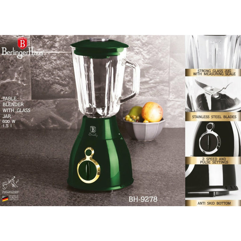 Berlinger Haus Blender de masa Emerald Collection BH-9278, 600W, 1.5L