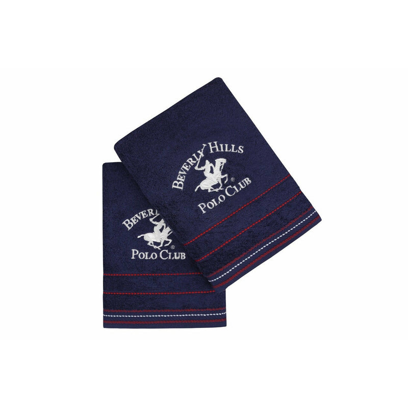 Beverly Hills Polo Club Set 2 prosoape de baie, 70x140 cm, 100% bumbac, bleumarin
