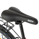 Bicicleta City Rich R2632A, 18 viteze, roti 26 inch, frane V-Brake, far cu dinam, cadru visiniu cu design alb