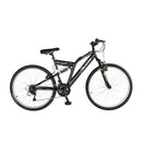 Bicicleta MTB cu dubla suspensie Rich R2649A, roata 26 inch, frana V-Brake, 18 viteze, gri/negru