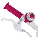 Bicicleta pentru copii Rich Baby R1804A, roti 18 Inch, frane C-Brake, roti ajutatoare cu LED, cadru fucsia cu design alb, 5-7 ani
