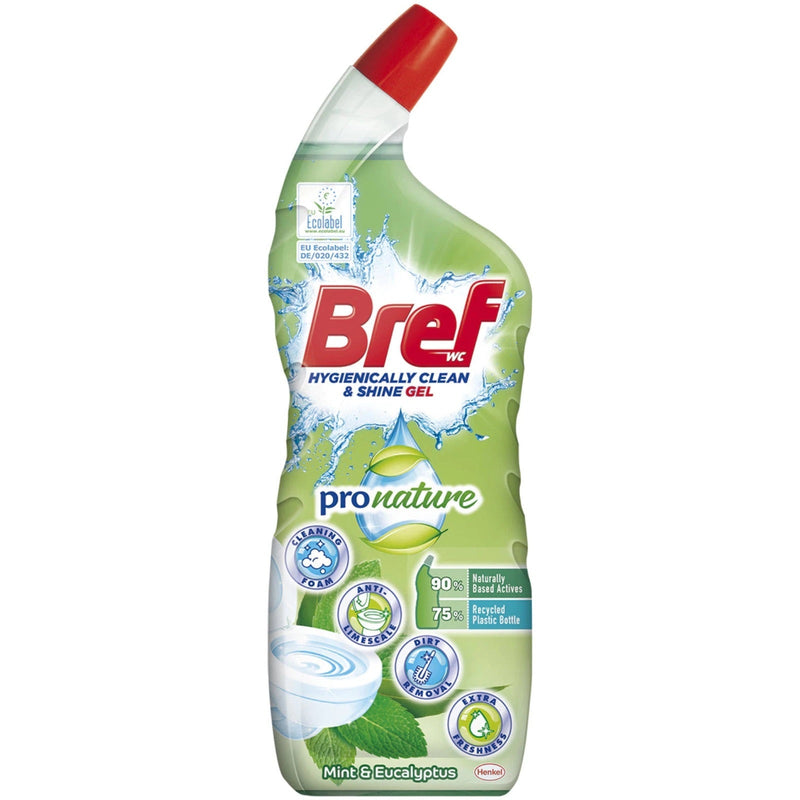 Bref Solutie gel pentru curatarea toaletei Pro Nature Mint&Eucalyptus, 700ml