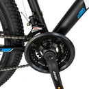 Bicicleta MTB-HT Carpat C2799A cu cadru din aluminiu, 27.5 inch, 21 viteze, schimbatoare Shimano, frane pe disc, negru/albastru