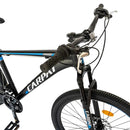 Bicicleta MTB-HT Carpat C2799A cu cadru din aluminiu, 27.5 inch, 21 viteze, schimbatoare Shimano, frane pe disc, negru/albastru