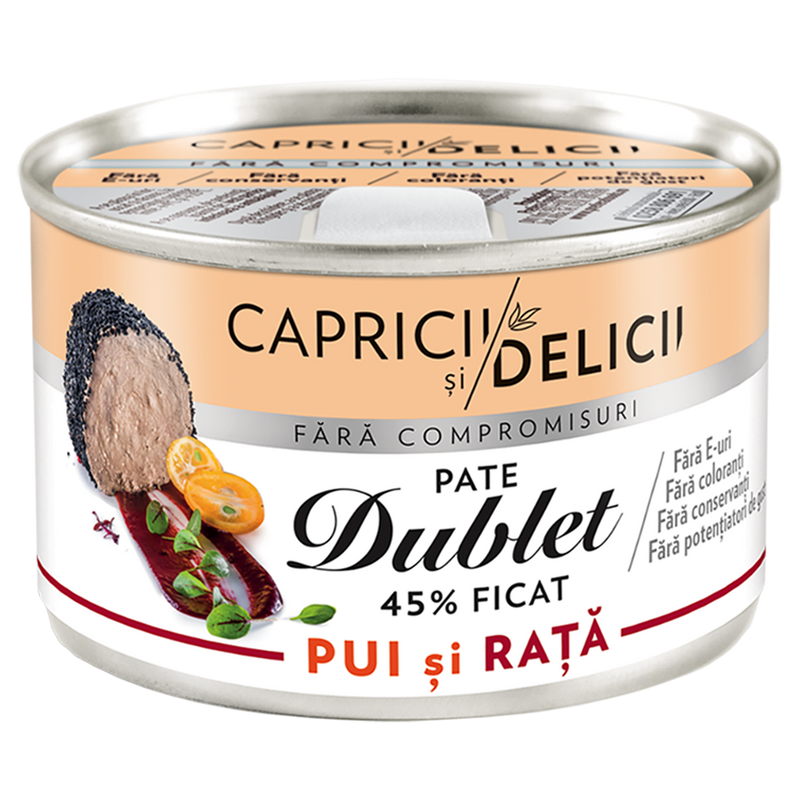 Capricii si Delicii Pate de pui si rata 145g