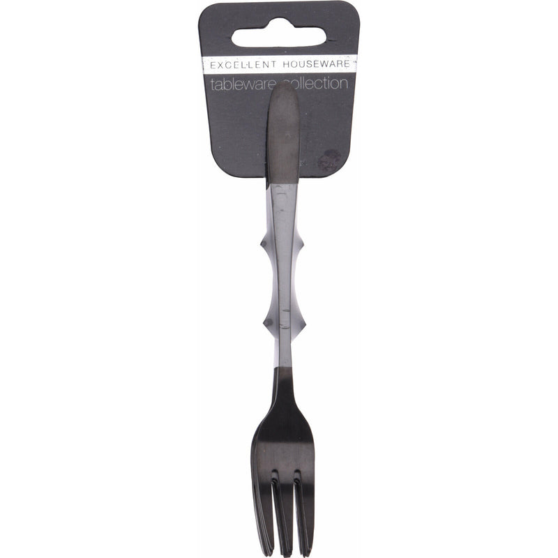 Set furculite negre pentru desert CC4100660, 6 bucati