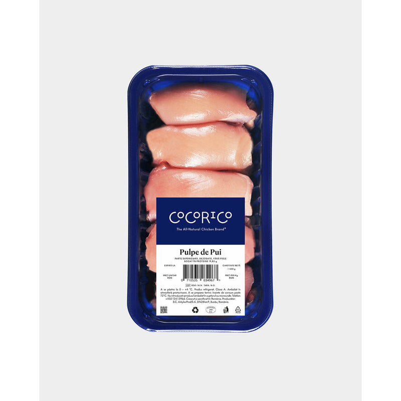 Cocorico Pulpe de pui superioare dezosate, fara piele, 630g