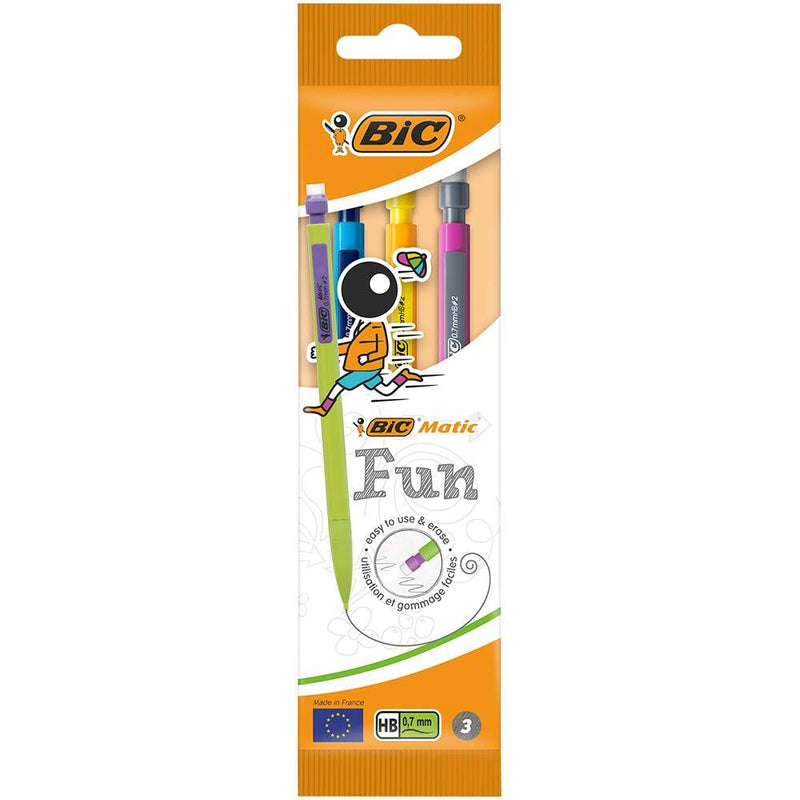 Creion mecanic dispozabil BIC Matic Fun, 0.7 mm, 3 bucati