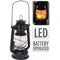 Lanterna a LED in metallo con maniglia e gancio, 34 LED, nera, 24 cm