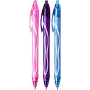 BIC Gelocity Quick Dry gel pen, 0.7 mm, fast drying, various colors, 3 pieces