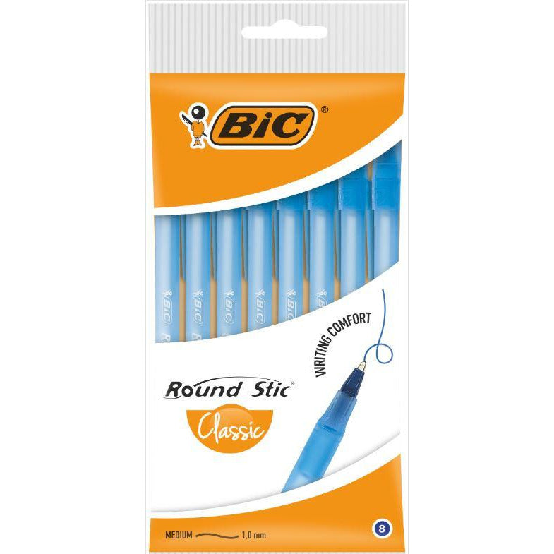Pix BIC Round Stic Classic, 1.0 mm, albastru,  8 bucati