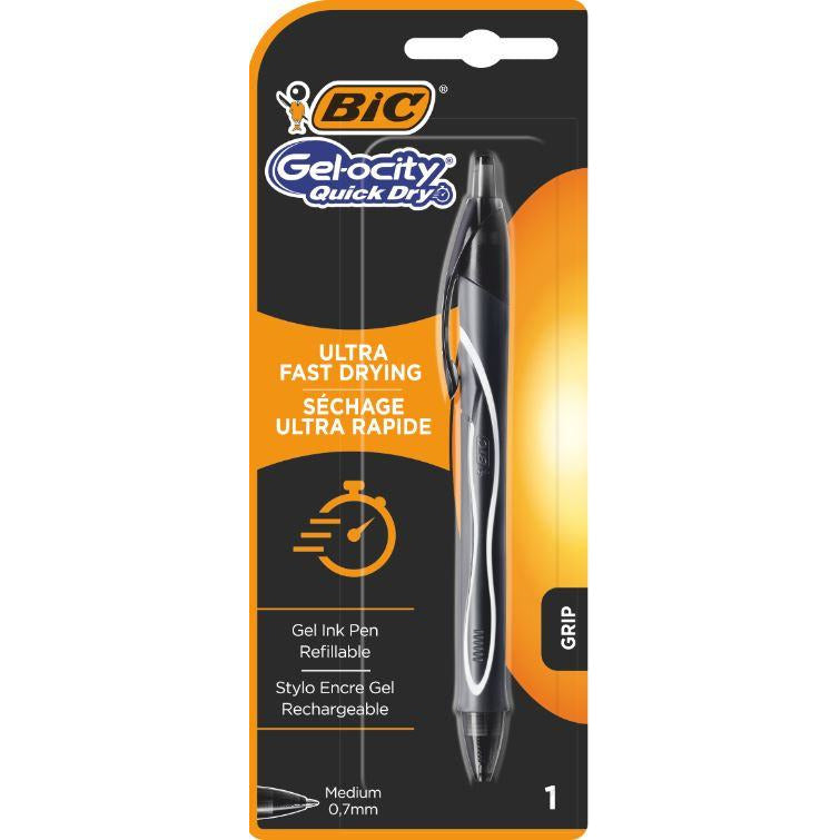 Pix cu gel BIC Gelocity Quick Dry, 0.7 mm, uscare rapida, negru, 1 bucata