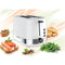 Heinner HTP-850WHSS Toaster, 850 W, 7 Bräunungsstufen, 3 Funktionen, Weiß / Edelstahl