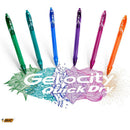 Pix cu gel BIC Gelocity Quick Dry, 0.7 mm, uscare rapida, diverse culori, 3 bucati
