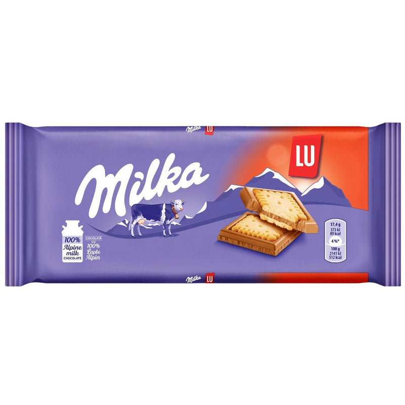 Milka Lu ciocolata cu lapte alpin si biscuiti LU 87g