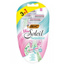 Rasoio BIC Miss Soleil Sensitive da donna, 3 lame, confezione promo, 3 + 1 pezzi