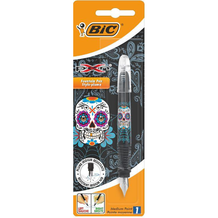 Stilou BIC Xpen, decor Skull, reincarcabil, cerneala albastra,  1 bucata