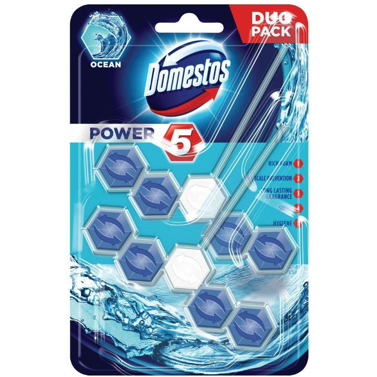 Odorizant toaleta Domestos Power 5 Ocean, 2x55g