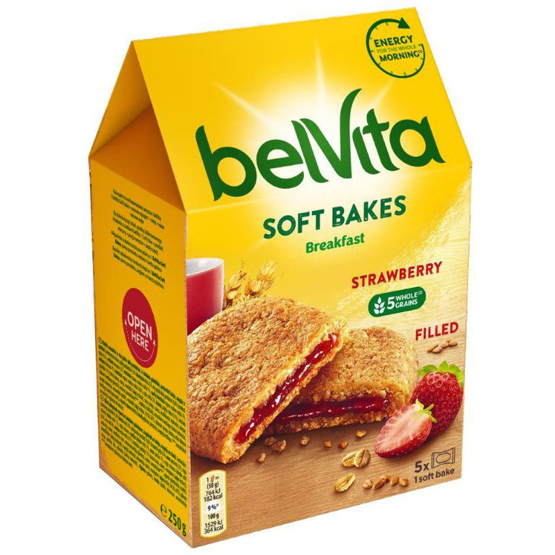 BelVita Breakfast Biscuiti soft bakes cu capsuni 250g