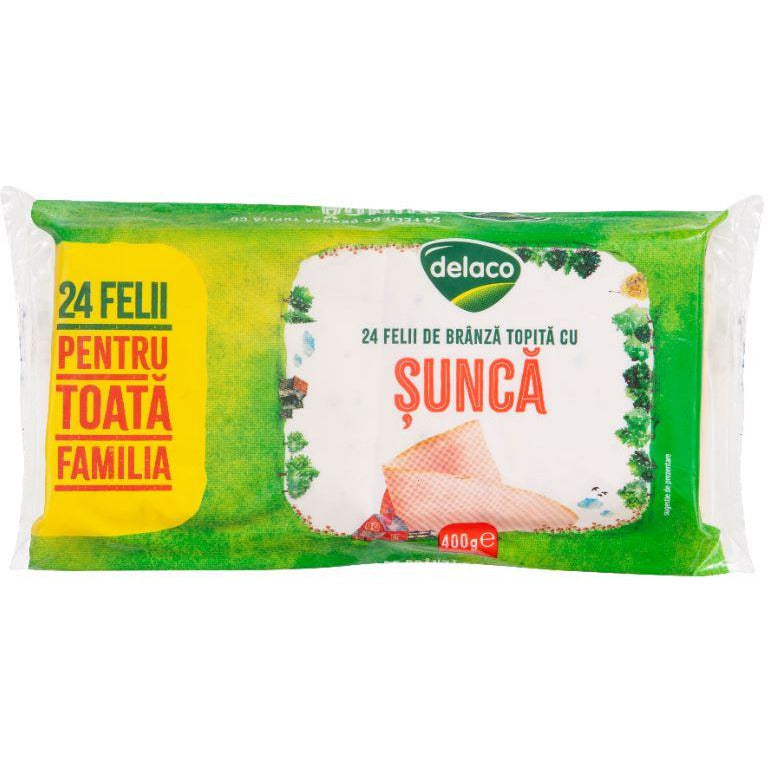 Delaco felii de Branza topita cu sunca 400g
