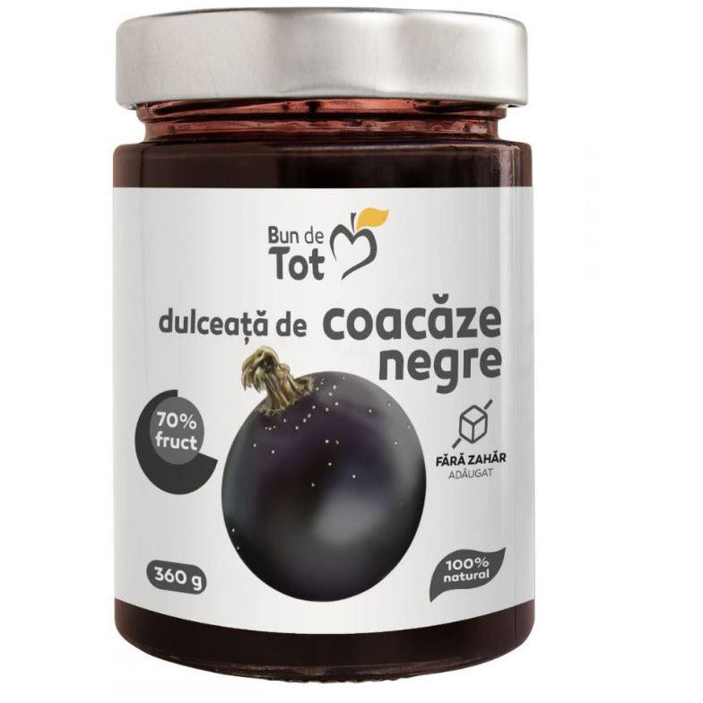 Bun de Tot dulceata de fructe de coacaze negre, fara zahar 360g