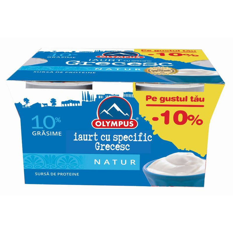 Olympus iaurt cu specific grecesc 10% grasime 4x150g pachet promotional
