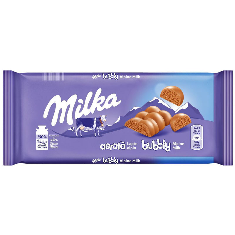 Milka Bubbly ciocolata aerata cu lapte alpin 90g