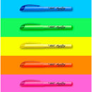Evidentiatoare BIC Highlighter, varf tesit, diverse culori, 5 bucati
